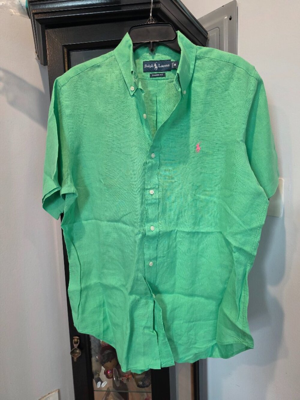 Polo Ralph Lauren Neon Green Classic Fit Short Sleeve Button Down Shirt (M)